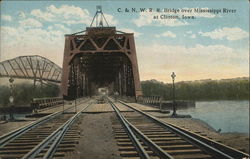 C & N. W. R. R. Bridge over Mississippi River at Clinton, Iowa. Postcard