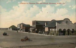 Avenue to Pleasure Pier and Beach Postcard