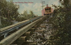 Car Just Starting Steep Incline Trolleys & Streetcars Postcard Postcard Postcard