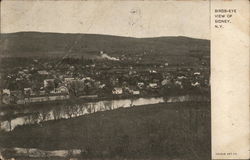 Birds-eye View of Town Sidney, NY Postcard Postcard Postcard