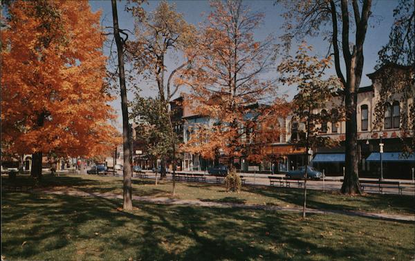 View of Park and Business Section Hudson Falls New York