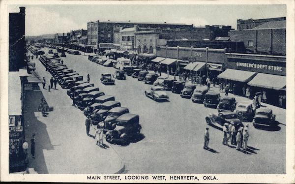 Main Street Looking West Henryetta Oklahoma