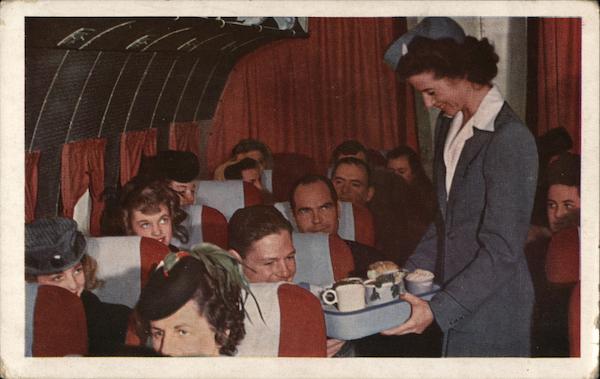 United Stewardess United Stewardess Serving Food Airline Advertising