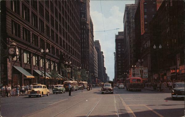 Looking South on State Street from Randolph Chicago Illinois