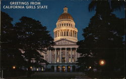 State Capitol at Night Sacramento, CA Postcard Postcard Postcard