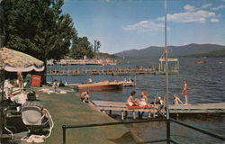 Motels and Lake Front PIers Lake George, NY Postcard Postcard Postcard