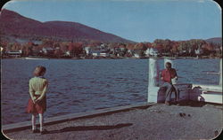 View of Village from Steamboat Dock Lake George, NY Postcard Postcard Postcard