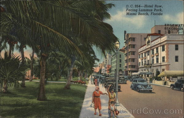 Hotel Row facing Lummus Park Miami Beach Florida