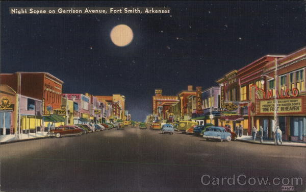 Night Scene on Garrison Avenue, Fort Smith, Arkansas