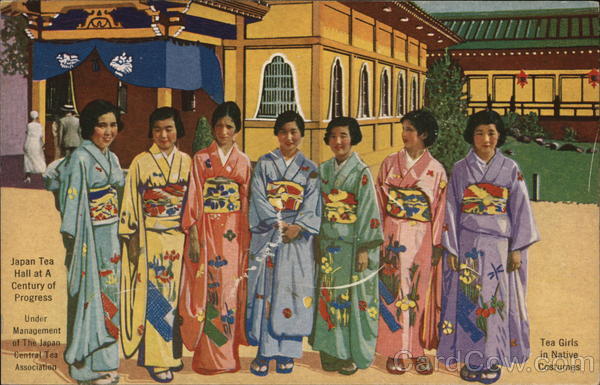 Japan Tea Hall - Tea Girls in Native Costumes 1933 Chicago World Fair