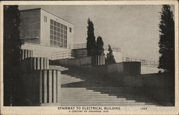 STAIRWAY TO ELECTRICAL BUILDING A CENTURY OF PROGRESS 1933 CHICAGO Illinois