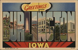 Greetings from Burlington Iowa Postcard Postcard Postcard