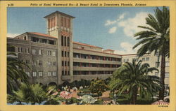 Patio of Hotel Westward Ho - A Resort Hotel in Downtown Phoenix, Arizona Postcard