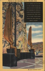 Figures of the Republic Hoover Dam, NV Postcard Postcard Postcard