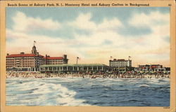 Beach Scene Asbury Park, NJ Postcard Postcard Postcard