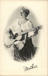 Dream Away Lodge - Lady with Guitar Postcard