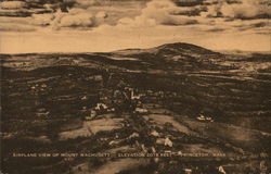 Airplane View of Mount Wachusett Princeton, MA Postcard Postcard Postcard