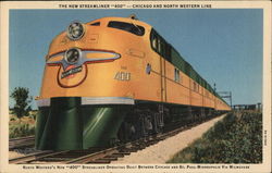 Streamliner '400' - Chicago and North Western Line Locomotives Postcard Postcard Postcard