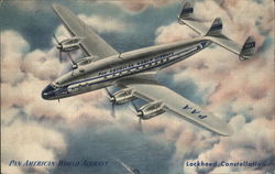 Pan American World Airways Lockheed Constellation Aircraft Postcard Postcard Postcard