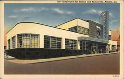 Greyhound Bus Station and Restaurant Postcard