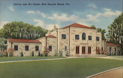 Library and Art Center Postcard