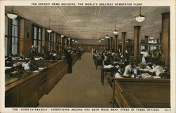 The Detroit News Building, The World's Greatest Newspaper Plant Michigan Postcard Postcard Postcard