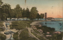 Model of Palestine, Miller Park and Memorial Bell Tower on Lake Chautauqua Postcard