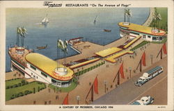 Thompson's Restaurants on the Avenue of Flags 1933 Chicago World Fair Postcard Postcard Postcard