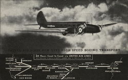 United Airlines New Type High Speed Boeing Transport 1933 Chicago World Fair Postcard Postcard Postcard