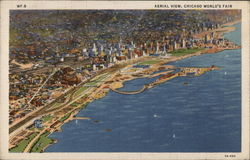 Aerial View of Fair Grounds 1933 Chicago World Fair Postcard Postcard Postcard