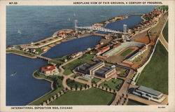 Aeroplane View of Fair Grounds Chicago, IL 1933 Chicago World Fair Postcard Postcard Postcard