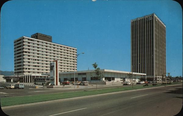Stone Center Showing Antlers Plaza Hotel and Holly Sugar Building. Colorado Springs