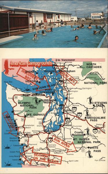 American Campgrounds Map in Washington and Oregon Maps