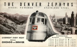 Denver Zephyr Locomotives Postcard Postcard Postcard