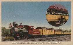 Narrow-Gauge Deadwood Central Train At Chicago Railroad Fair Postcard