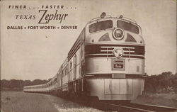 Texas Zephyr Locomotives Postcard Postcard Postcard