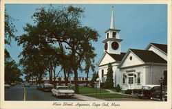 Main Street and First Baptist Church Hyannis, MA Postcard Postcard Postcard