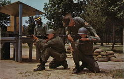 Sergeant Instructs Two Basic Trainees Postcard