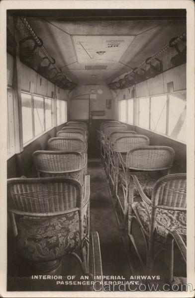 Interior of an Imperial Airways Passenger Aeroplane Princess Mary