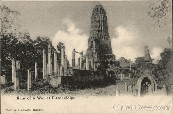 Ruin of a wat at Pitsanuloke Phitsanulok Thailand Southeast Asia