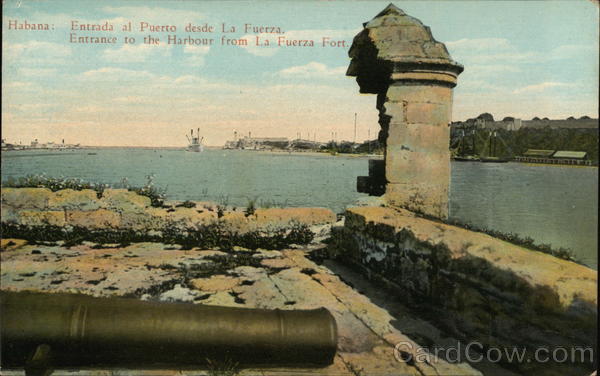 Habana: Entrance to the Harbour from La Fuerza Fort Havana Cuba