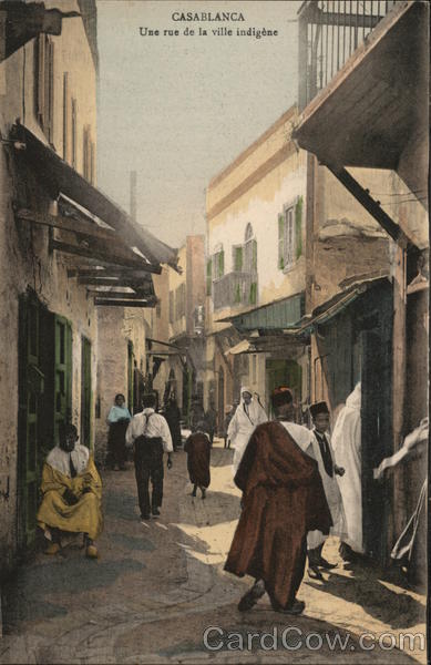 Une Rue de la Vile Indigene Casablanca Morocco Africa
