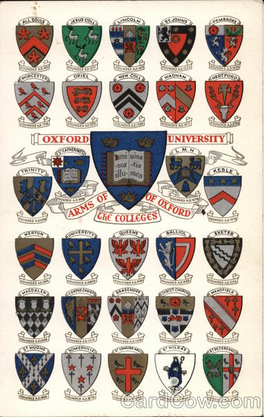 Oxford University, Arms of Oxford, The colleges England