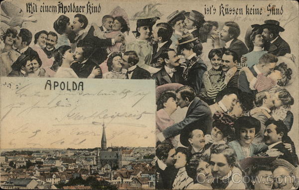 Photos of Couples Kissing and View of Town Apolda Germany