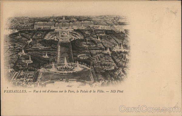 Vie a Vol d'Oiseau Sur le Parc, le Palais & la Ville Versailles France