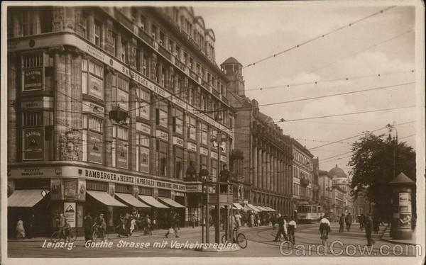 Leipzig. Goethe Strasse mit Verkehrsregier Germany