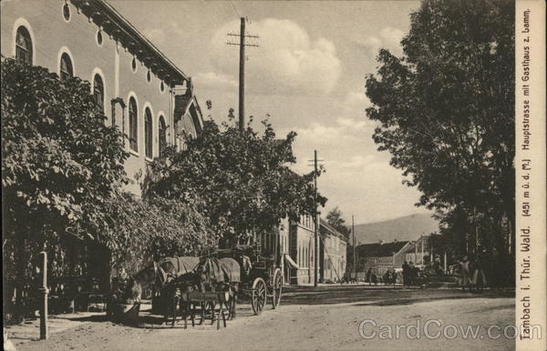 Tambach i. Thuer. Wald. Hauptstrasse mit Gasthaus z. Lamm Germany