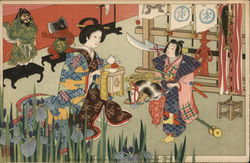 Ancient Customs in Japan - The Boys Festival Postcard