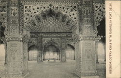 Interior, Dewan Khas with Throne, Red Fort Delhi, India Postcard Postcard