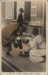 N° 59 People offering food to priest Postcard Postcard